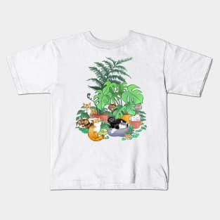 Cats and House Plants Kids T-Shirt